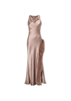 LAPOINTE feather-trim maxi dress - Pink
