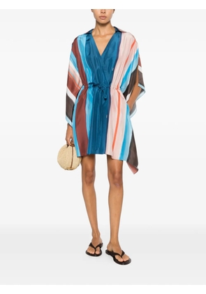 FENDI striped silk mini dress - Blue