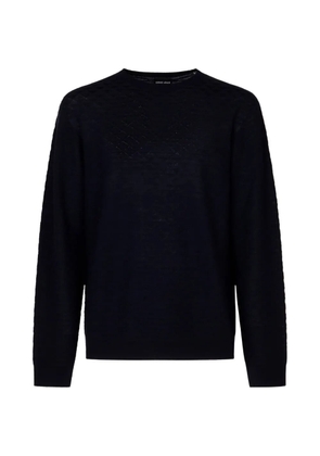 Giorgio Armani diamond-knit sweater - Blue