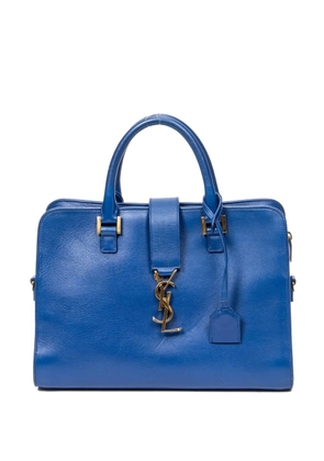 Saint Laurent Pre-Owned logo-plaque top-handle tote bag - Blue