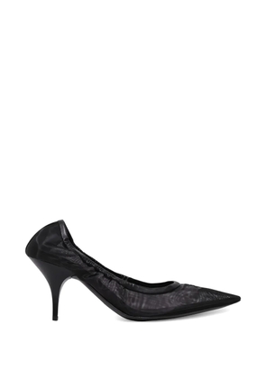 Miu Miu Ruches mesh-panelling pointed-toe pumps - White