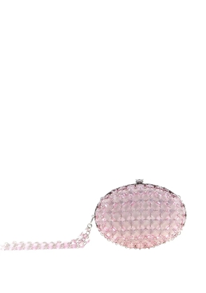 Self-Portrait crystal-chain clutch bag - Pink
