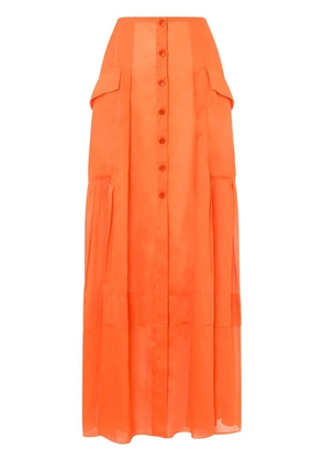 Alberta Ferretti cotton maxi skirt - Orange