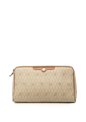 Christian Dior Pre-Owned 20th Century Honeycomb Coated Canvas clutch bag - Neutrals