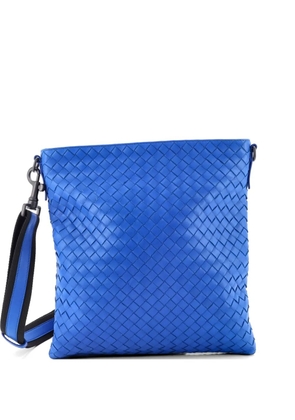 Bottega Veneta Pre-Owned Flat Messenger Bag Intrecciato Nappa Medium crossbody bag - Blue