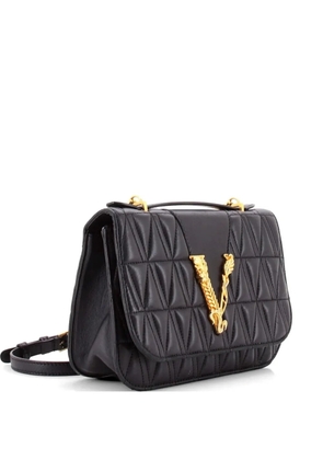 Versace Pre-Owned Virtus Flap Quilted Leather Small shoulder bag - Black