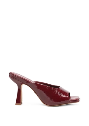 CARRANO patent-finish square-toe mules - Red