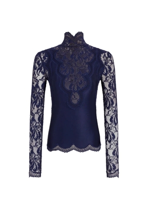 Rabanne long-sleeved lace top - Blue