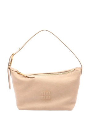 Miu Miu Pre-Owned embossed-logo tote bag - Neutrals
