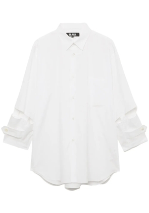 Black Comme Des Garçons cut-out cotton-poplin shirt - White