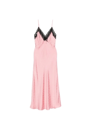 Rixo Alberta lace-trim jacquard maxi dress - Pink