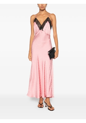 Rixo Alberta lace-trim jacquard maxi dress - Pink
