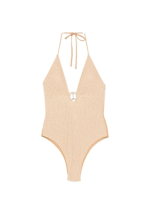 COTAZUR palm-tree hardware swimsuit - Gold