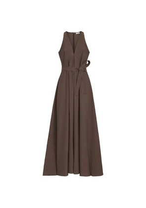 Brunello Cucinelli techno cotton poplin belted dress - Brown