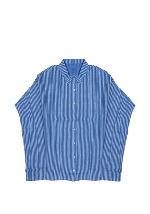 120% Lino vertical-stripe linen shirt - Blue