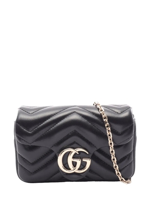 Gucci Pre-Owned 2016-2026 Mini GG Marmont Matelasse Leather Flap crossbody bag - Black