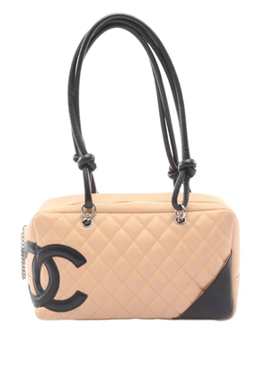 CHANEL Pre-Owned 2003-2004 Quilted Lambskin Cambon Ligne Pochette handbag - Neutrals
