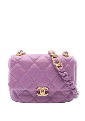 CHANEL Pre-Owned 2021-2026 Mini Quilted Lambskin Candy Chain Flap crossbody bag - Purple