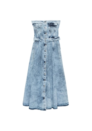 Marques'Almeida belted strapless midi dress - Blue