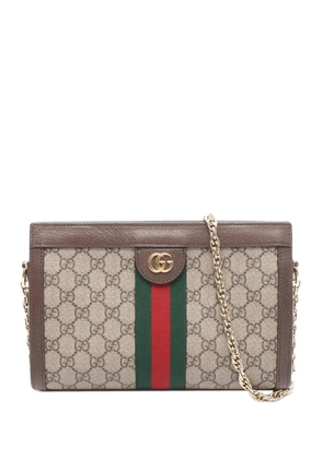 Gucci Pre-Owned 2016-2026 Small GG Supreme Web Ophidia Chain crossbody bag - Neutrals