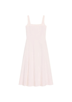 Theory square-neck seamed linen midi dress - Pink