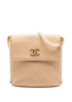 CHANEL Pre-Owned 2021 Small Quilted Calfskin About Pearls Hobo crossbody bag - Neutrals