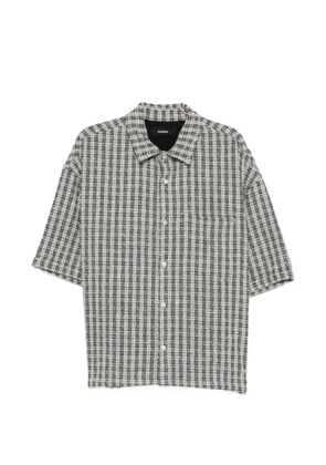 Nahmias check-pattern short-sleeve cropped cotton shirt - Black