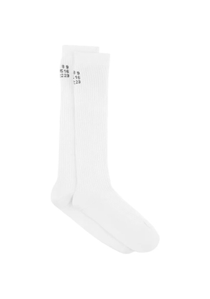 MM6 Maison Margiela Numeric Signature ribbed-knit socks - White