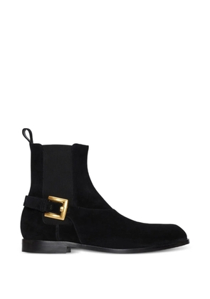Balmain Anthem Chelsea boots in suede leather - Black