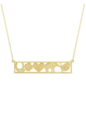 Jennifer Meyer Good Luck diamond bar necklace - Gold