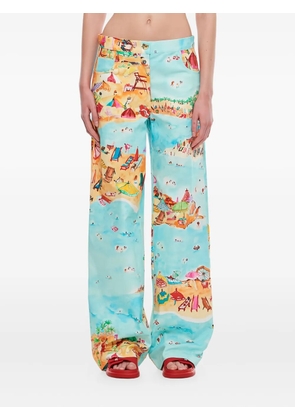 Marco Rambaldi beach-print trousers - Blue