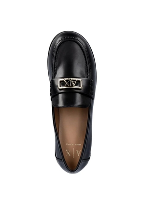 Armani Exchange logo-plaque loafers - Black