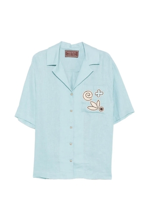 ALEMAIS Azar embroidered-patch shirt - Blue