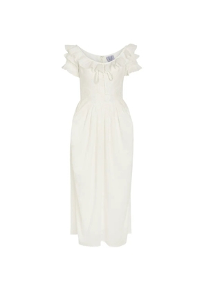 Thierry Colson Falbala ruffled midi dress - Neutrals