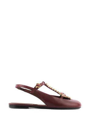 ETRO crystal-embellished sling-back pumps - Brown