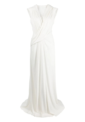 Alberta Ferretti drape-detail maxi dress - White