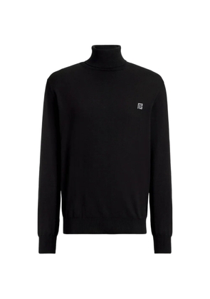 Balmain Pb turtleneck jumper in cotton and silk - Black