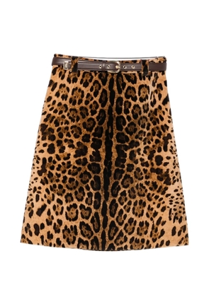 Max Mara Falange leopard-print belted skirt - Neutrals