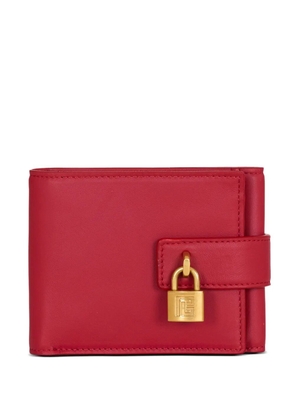 Balmain Pulse trifold smooth leather wallet - Red