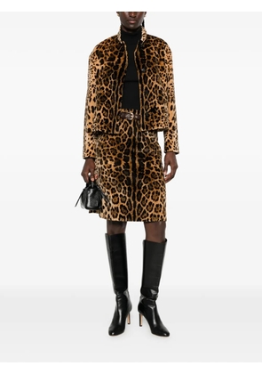 Max Mara Falange leopard-print belted skirt - Neutrals