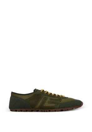 Balmain Racer 45 trainers in mesh and suede leather - Green
