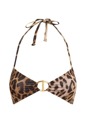Moschino leopard-print ring-detail bikini - Neutrals