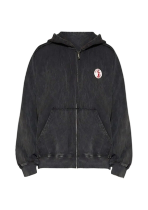 SSSTUFFF LED Missing Cat patch-detail hoodie - Black
