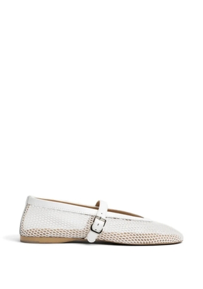Posa Baletto mesh patent-leather ballet flats - White