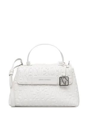 Armani Exchange logo-embossed top-handle bag - White
