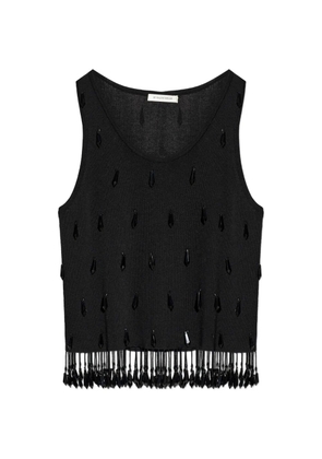 By Malene Birger Hysa bead-embellished fringe top - Black