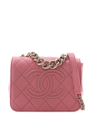 CHANEL Pre-Owned 2019 Quilted Lambskin Studded Beauty Begins Flap satchel - Pink