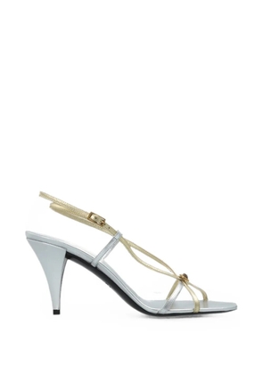 Versace Valentina metallic leather sandals - Silver