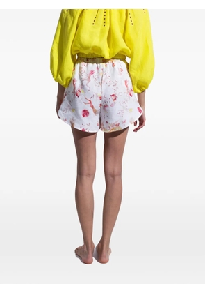 Folie Du Lin Oriana floral-print eyelet-detail jumpsuit - White