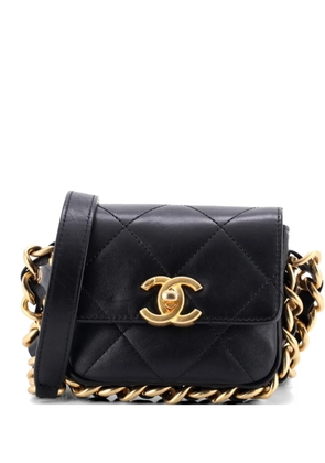 CHANEL Pre-Owned Framing Chain Flap Bag Quilted Calfskin Mini crossbody bag - Black